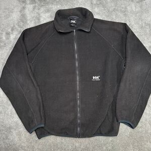Vintage Helly Hansen Black Fleece Zip Up Size Large Gorpcore Y2K Casual 90s